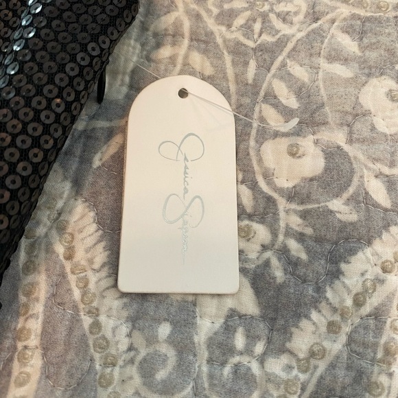 Jessica Simpson Sequin Feather Black Dress Party Cocktail size 10 NWTs - Picture 9 of 16